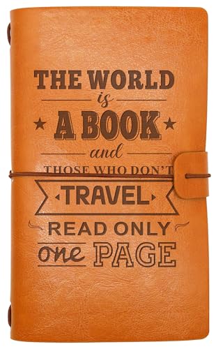 ZVMIS Travel Lover Journal-The World Is a Book and Those Who Don’t Travel Read Only One Page-World Traveler Gift-Adventure Awaits Travel Memory Record Keepsake-Refillable Photo Diary Notebook - style: Style46-the world is a Style and