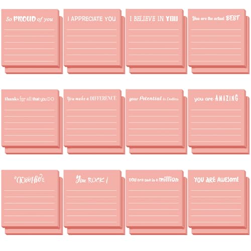 Yinder 24 Pcs Inspirational Sticky Notes Gifts, Appreciation, Pink - color: Pink, size: Appreciation