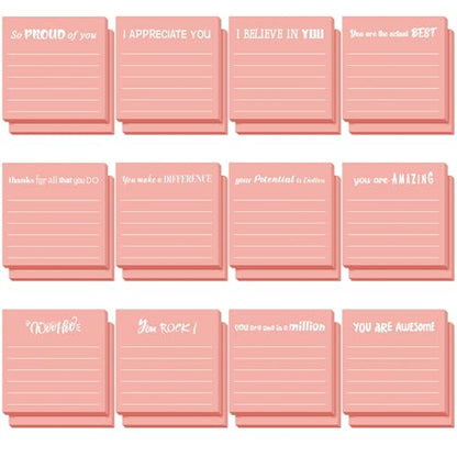 Yinder 24 Pcs Inspirational Sticky Notes Gifts, Appreciation, Pink - color: Pink, size: Appreciation