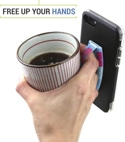 Gear Beast Universal Cell Phone Grip - Ultra Slim Elastic Finger Holder & Phone Stand - color: GrayMarble