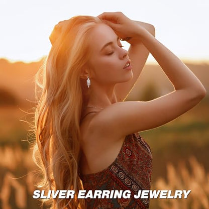925 Sterling Silver Hoop Earrings Drop Dangle Earrings for Women Hypoallergenic Earring Trendy Huggie Earring Cute Graduation Birthday Gifts Jewelry for Women - color: Dream