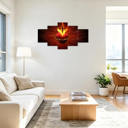 ARNLRDYA The Cross of Jesus Christ Wall Art Canvas, 60''Wx32''H - color: Artwork-008