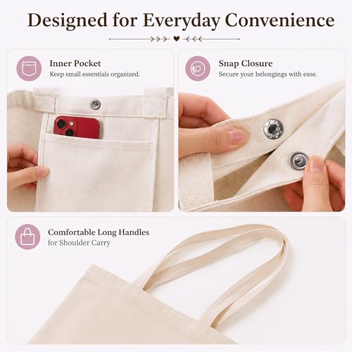 Christian Tote Bag Gift for Women, Canvas Bible Bag Handmade Floral Cross - color: White-pink Gingham