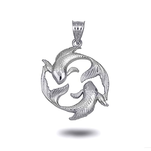Zodiac Character Symbol Astrology Pendant 925 Sterling Silver Parent - color: Pisces, style: Pendant Only