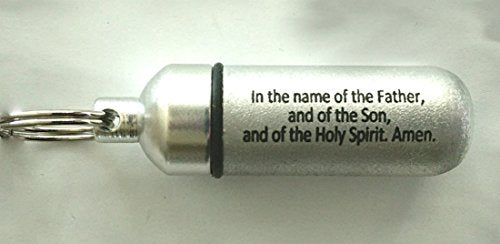 FIVE Classic Brushed Silver ANOINTING OIL HOLDER/Vial Necklaces with ENGRAVED BLESSING - Includes Velvet Pouches, Ball-Chains & Funnel - Great Chistmas Gift