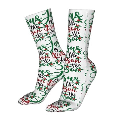 Happy New Year 2024 Unisex Sports Socks - Winter Casual Dress Fashion Socks - color: Jesus is the Reason for the Christmas Season3