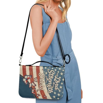 Book Covers Bible Covers for Women Men Large Size Bible Bag Tote - color: American Flag Butterfly Print, size: Large