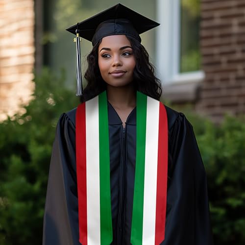 Graduation Satin Sash Scarf 72" Stole - color: Italy Flag