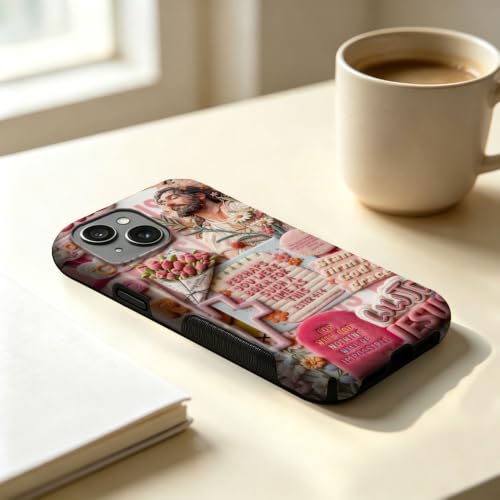 Compatible with iPhone 15 Case,Wireless Charging Compatible,Patented 2‑in‑1 Dual‑Layer Protection, Hot Transfer Print Hard Shell Cover - Bible Verse Aesthetics - color: Bible verse aesthetics, size: iPhone 15