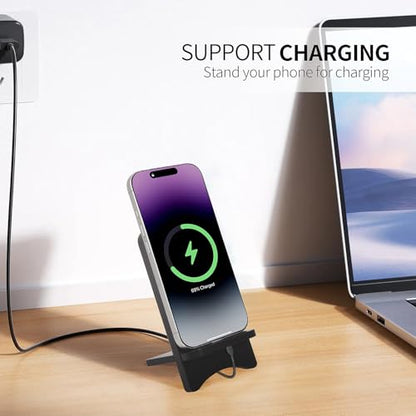 Solid Wood Simple Phone Stand, Desktop Stand,Tablets Tablet Display Stand, Compatible with All Phones (Black Wood) - color: Black Wood