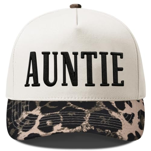 Put It On My Husband's Tab Funny Trucker Hats Women Vintage Adjustable Baseball Cap Embroidery Fashion Trucker Hat - color: Auntie - Beige/Leopard Print