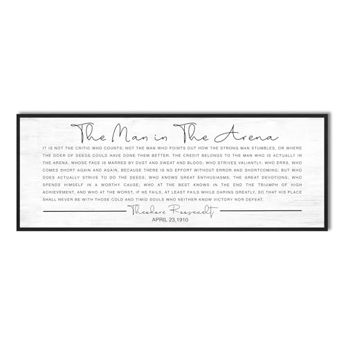 YPY The Man in the Arena Wall Art Framed Canvas Print 15''x40'' - color: The Man in the Arena, size: 15"×40"