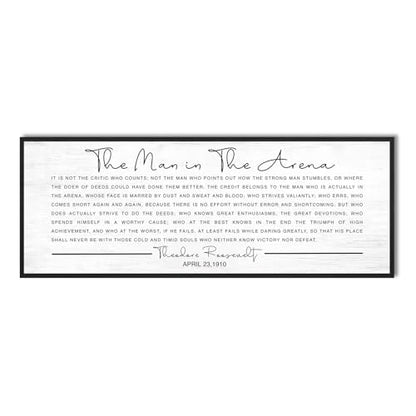 YPY The Man in the Arena Wall Art Framed Canvas Print 15''x40'' - color: The Man in the Arena, size: 15"×40"
