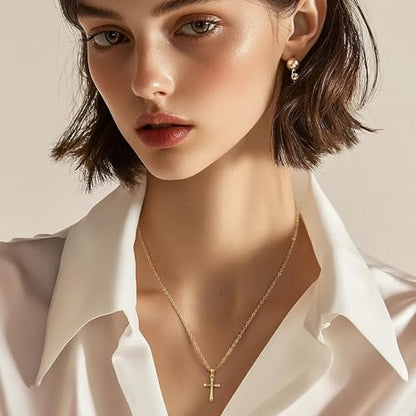 Cross Necklace for Women 14K Gold Cross Necklaces for Women