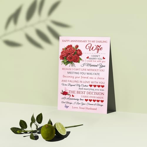 UUEFKTN Sweet Anniversary Card for Wife Partner, Heartfelt Wedding Anniversary Card for WIfe from Husband. - color: #2