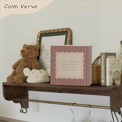 Girl Nursery Decor Wooden Box Sign, - color: You'll Never Know Dear How Much I Love You-5x5