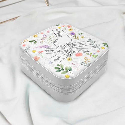 Artsadd Custom Mothers Day Birthday Gifts for Mom Grandma, Personalized Jewelry Box with Kids Name, Portable Small Travel Jewelry Organizer Case, Mom Gifts from Daughter Son, Grandma Gifts - color: Mother-1