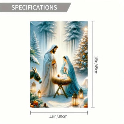BlissYard Christmas Garden Flag 12x18 Inch Nativity Family Yard Decor - color: garden flag #1