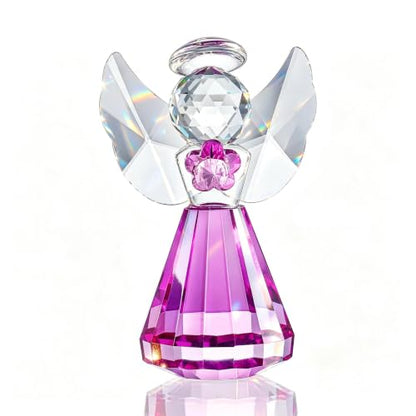 3'' Purple Crystal Guardian Angel Figurine Art Glass Angel Gifts For Women - style: Purple Angel
