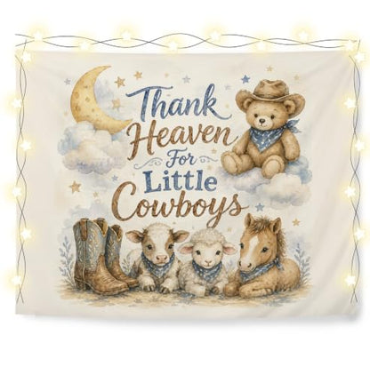 Elpwk Farmhouse Western Cowboy Nursery Tapestry Wall Decor 50x60 Inch - color: West cowboy