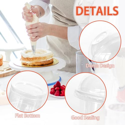 Jnnzzggu 50 Pcs 8 OZ Disposable Plastic Cups with Dome Lids, Clear Dessert Cup, Mini Parfait Appetizer Containers for Ice Cream, Cake, Fruit, Pudding, Jello Shot, Drink, Yogurt, Soups, Salad, Snacks - size: 50pcs 8oz