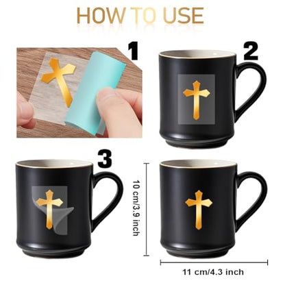 9Pcs Golden Metal Stickers 1.6x1.6inch Gold Cross Stickers Self-Adhesive Scrapbooks Sticker Waterproof Epoxy Decals for Scrapbooks DIY Resin Crafts Phone Water Bottle Decoration - style: cross