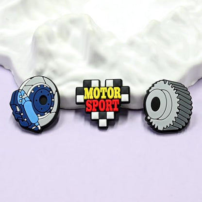 Cute Pins Bulk, Funny Lapel Badge Pins Rubber Brooch Pins for Backpacks, Hats, Bags - style: Racing car-30PCS