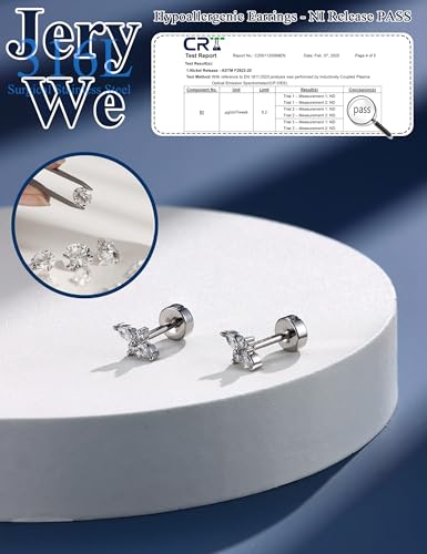 JeryWe Cartilage Earrings for Women Hypoallergenic Helix Piercing Jewelry - color: H:simple-silver filled
