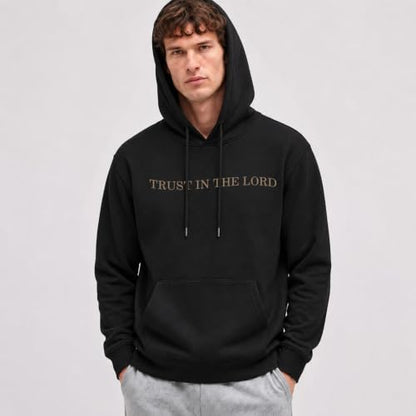 Faith Over Fear Christian Hoodies for Men Inspired Religious Pullover - color: Black, size: Medium