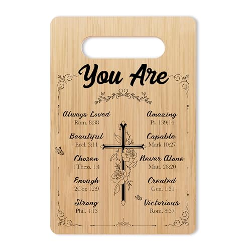 Christian Cutting Board, Religious Wooden Charcuterie Board, Inspirational Gifts For Women Family Friends Neighbors, Bible Verse Bamboo Chopping Board, Kitchen Home Farmhouse Decor -02 - color: You Are