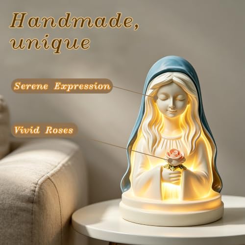 Virgin Mary Statue with Flower Night Light - color: bouquet