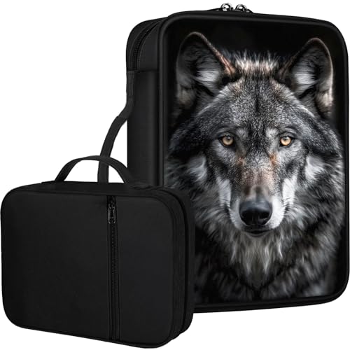 Bible Cover for Women Kids, Bible Carrying Case Church Bag Bible Protective with Zippered Back Pocket, Gift for Adults Lady Women Men, Grey Wolf 03 - color: Grey Wolf 03