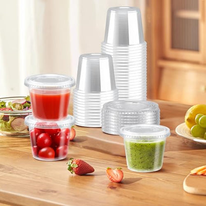 360 Pack 5.5 oz Condiment Cups with Lids, Disposable Jello Cups - size: 5.5oz-360p