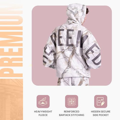God's Love Overcomes Christian Hoodie | Faith-Based Oversized Christian Sweatshirt | Redeemed | Light Camo - size: X-Large