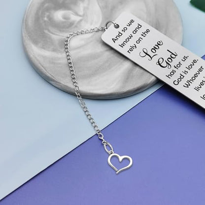 Christian Bookmark Gifts for Women Girls Boys Stainless Steel Bible Verse Bookmark Inspirational Bookmarks Religious Bookmarks for Women Men Girls Baptism Graduation Gift First Communion Gifts - color: Bible Verse Metal Bookmark 01