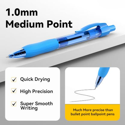 50 Pack Blue Ink Ballpoint Pen with Soft Grip, Bulk Pens 1.0mm - color: Blue