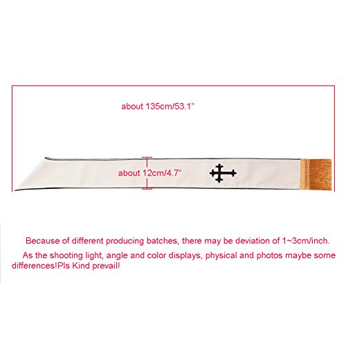BLESSUME 1PC Clergy Mass Stole Cross Embroidered Wedding Stole - color: White/Black