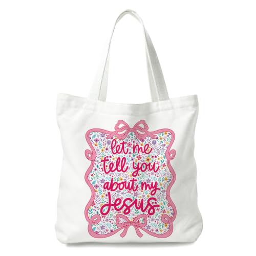 Christian Canvas Tote Bag, Bible Verse Reusable Shopping Bag - color: Bible-1
