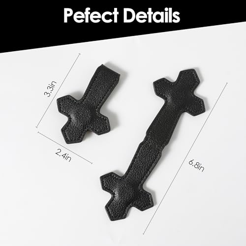 KINIVA Leather Magnetic Bookmarks for Women Men Book Lovers, Page Markers Gifts for Bible Students Teachers Reading (Cross-Black-2pcs) - style: Cross-Black-2pcs