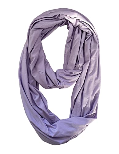 Lina & Lily Premium Modal Jersey Knit Women's Infinity Scarf Loop Lightweight - color: Lavender