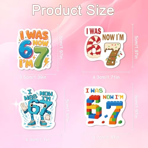 50 Pcs 67 Stickers for Water Bottle 67 Stickers for Laptop Journal - style: 67