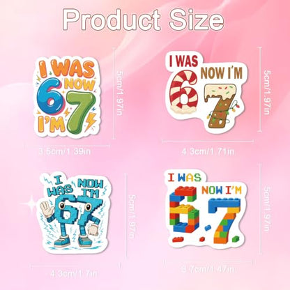 50 Pcs 67 Stickers for Water Bottle 67 Stickers for Laptop Journal - style: 67