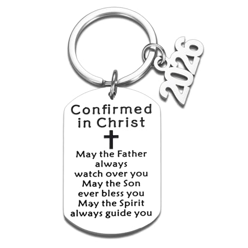 XPENMULBOJA Confirmation Gifts for Teen Girls Boys 2026 Christian Keychain for Kids Godson Goddaughter Catholic Confirmation Religious Bulk Gifts