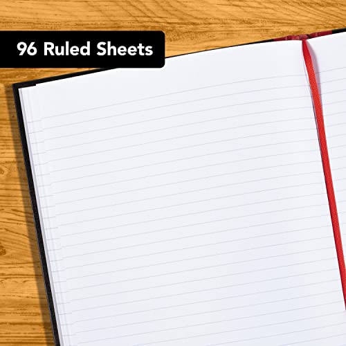 Black n' Red Notebooks, Business Journals, 3 Pack, 11-3/4" x 8-1/4", 96 Sheets, Ruled, Optik Paper, Hardcover, Casebound, Black (400123487) - size: 3 Pack, style: Large