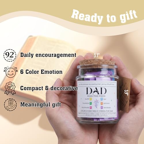 Bible Verse Jar for Dad, Fathers Day Gift from Kids - color: Bible For Dad
