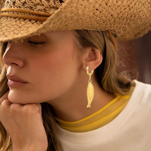 Fish Earrings for Women - color: Gold