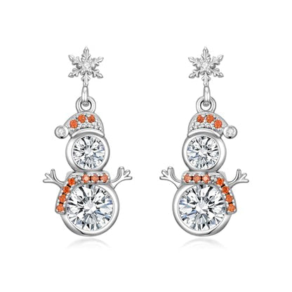 Dorunmo 925 Sterling Silver Dangle Drop Earrings for Women Holiday Earrings Hypoallergenic Halloween Christmas Jewelry Festival Gifts for Women - style: Christmas-Snowman-02