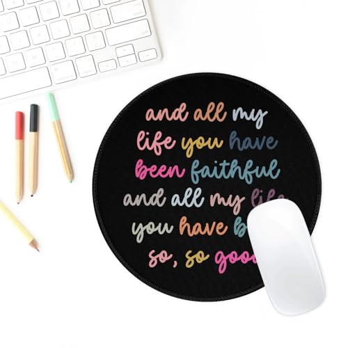 Christian Travel Mouse Pad Cute Colorful Round Mousepad for Laptop Wireless Mouse Aesthetic Small Office Accessories Computer Mouse Pads for Desk Mini Mouse Pad, Colorful Christian - color: Colorful Christian