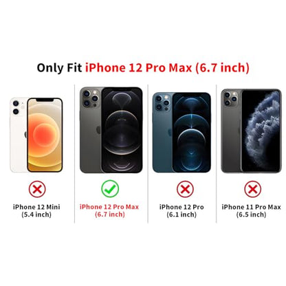 for iPhone 12 Pro Max 6.7'' Brown Cheetah Christian Phone Case - color: Red Cherry Leopard Collage, size: iPhone 12 Pro Max