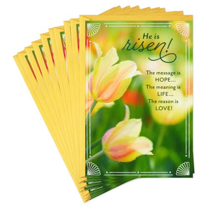 Hallmark DaySpring Pack of Religious Easter Cards, 10-Pack (He is Risen) - color: He is Risen, 10 Cards with Envelopes